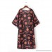 Women Beachwear Cover up Chiffon Kimono Cardigan Sun Moon Print Bikini Swimsuit Blouse Tops Brown B07CL3RRVL